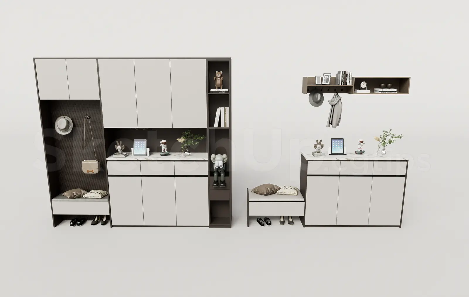 Modern Shoe Cabinet SketchUp 3D Model — preview 1 (cgtips, CC0)