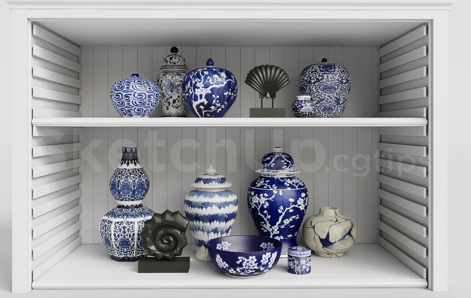 Blue and White Porcelain Vases