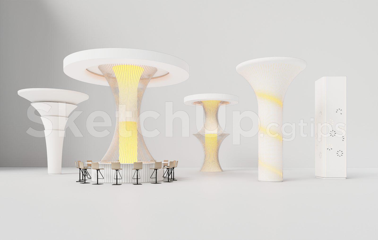 Modern Luxury Interior Lighting Columns