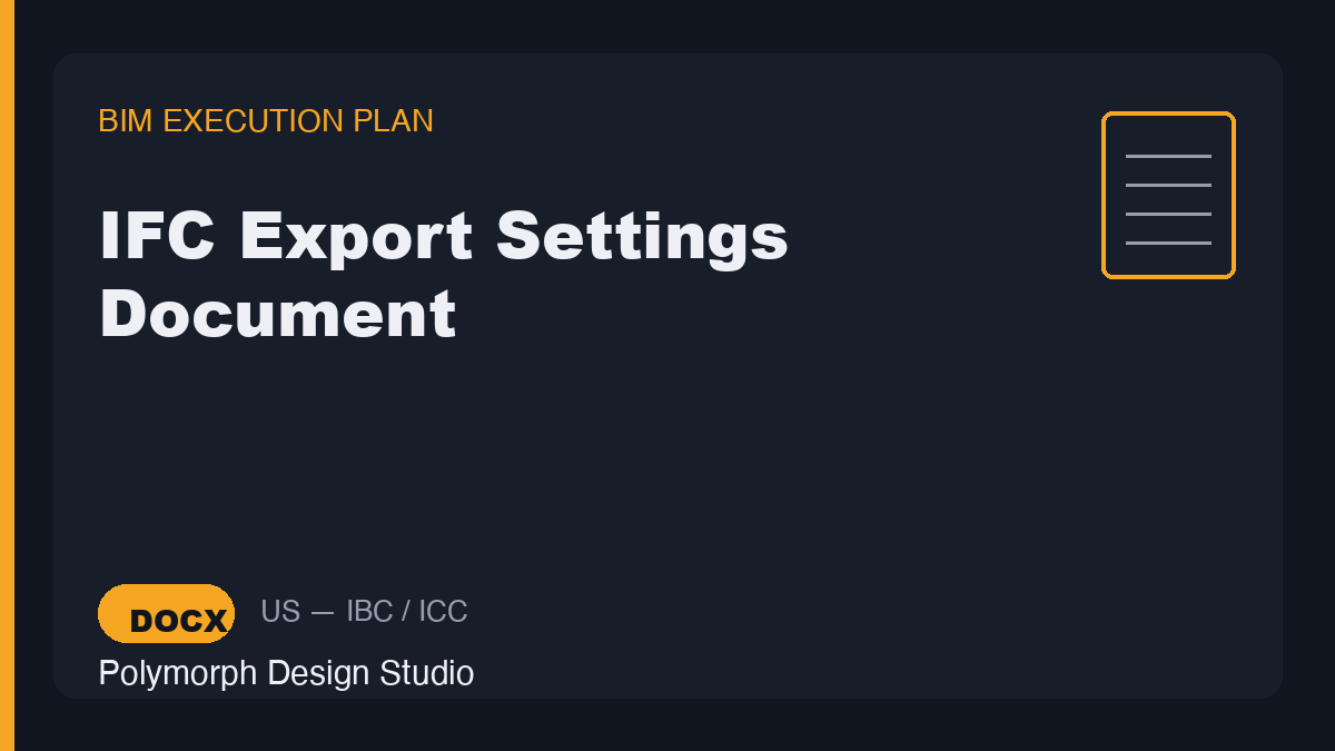IFC Export Settings Document
