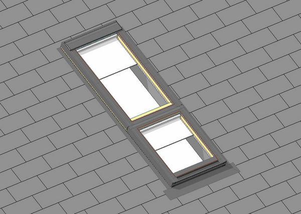 Roof window VELUX M08 M34 combination
