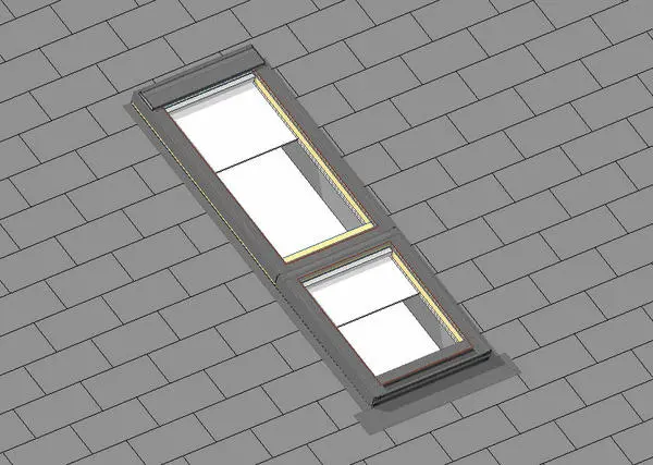 Roof window VELUX M08 M34 combination