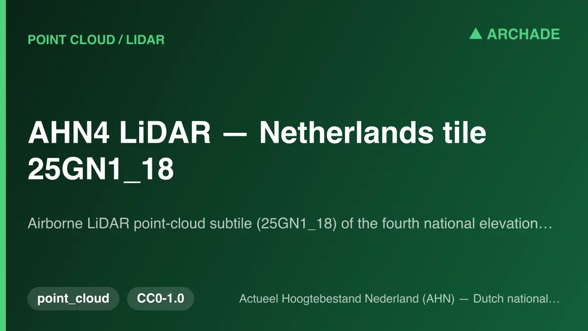 AHN4 LiDAR — Netherlands tile 25GN1_18