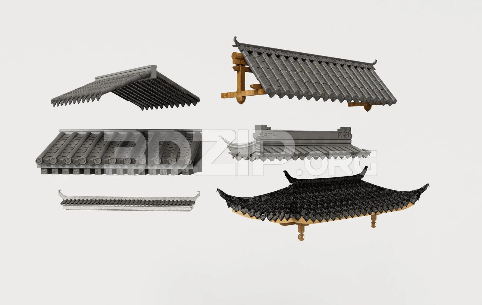 Traditional Asian Roof — preview 1 (3dzip)