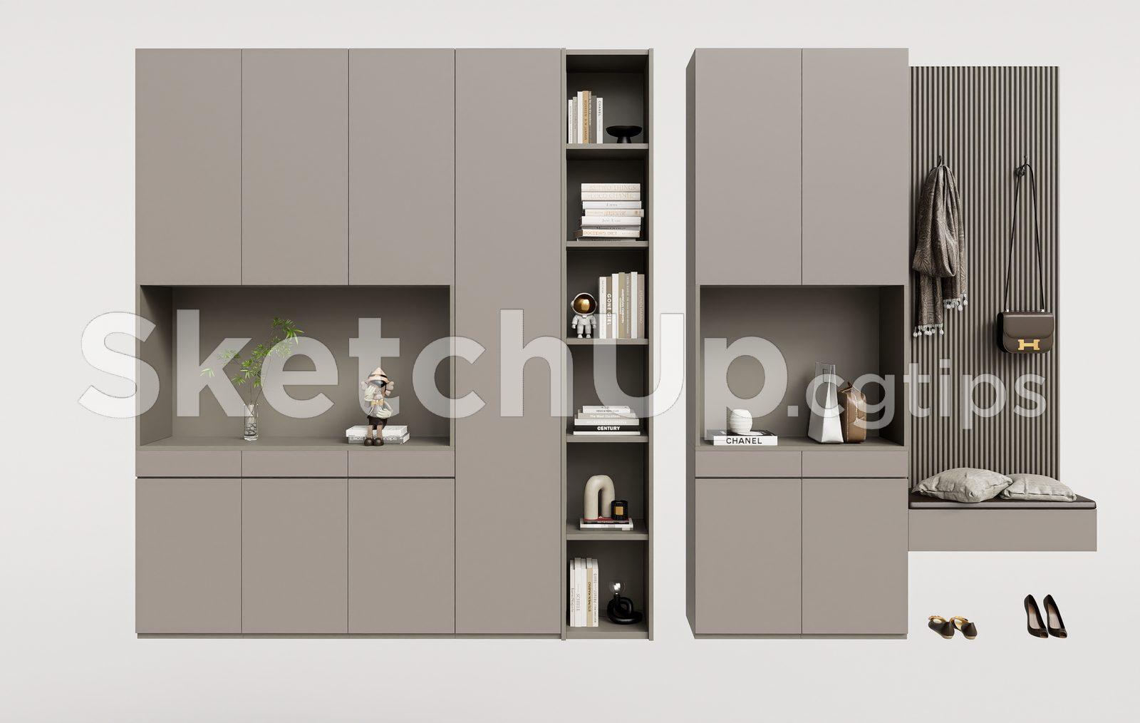 Modern Shoe Cabinet SketchUp 3D Model