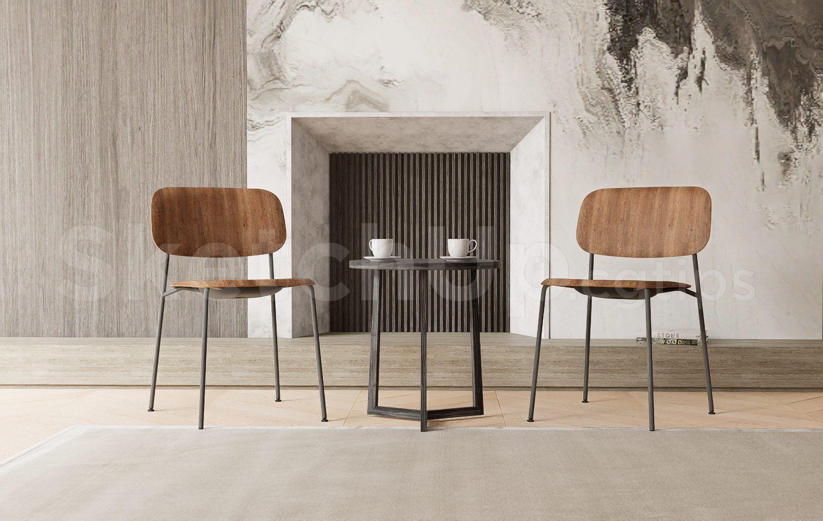 Contemporary Lounge Chair and Side Table