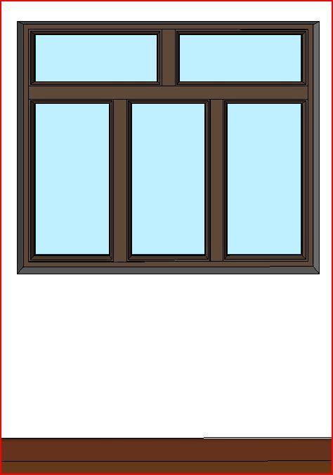 Aluminium Windows - Outward Opening - 3 Lower and 2 Upper