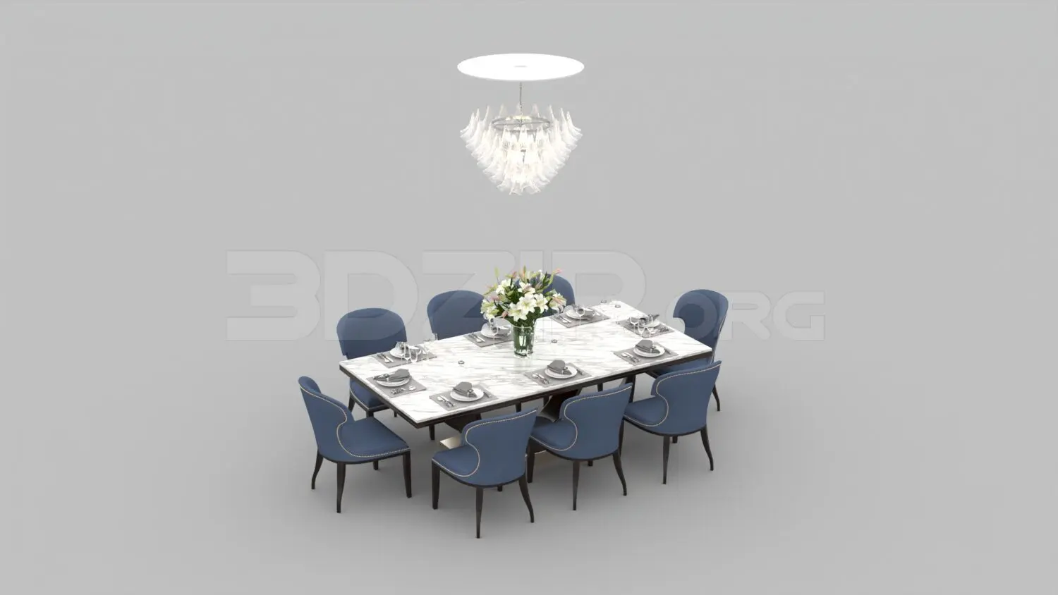 Dining Table And Chair — preview 1, by Kts Kien (3dzip, CC0)