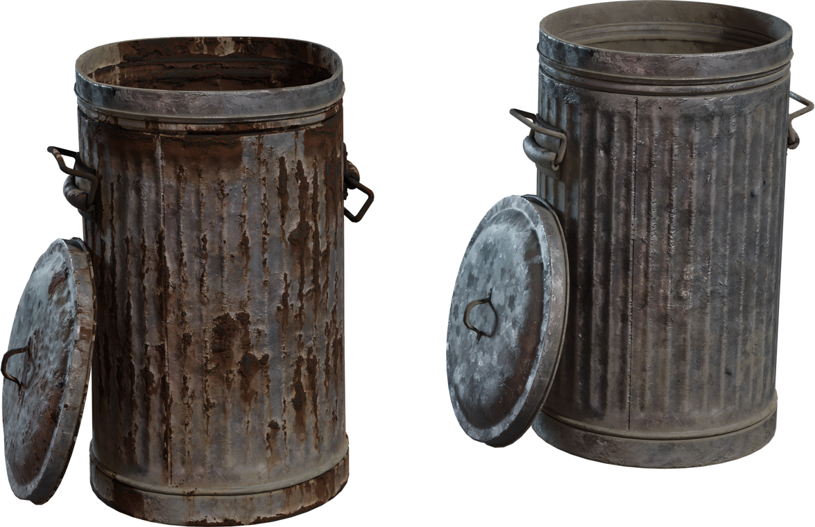 Metal Trash Can
