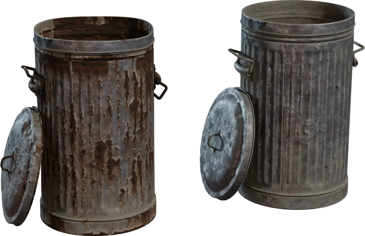 Metal Trash Can
