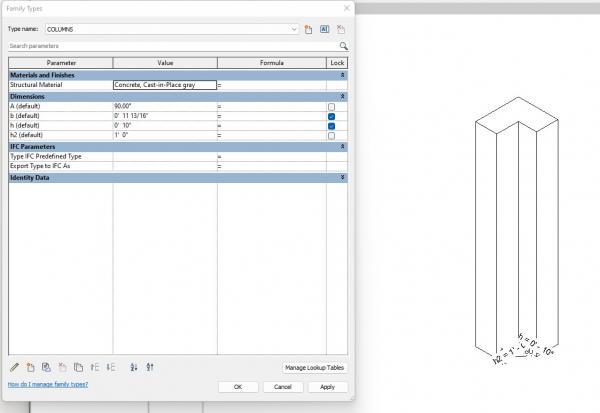 Adjustable L shaped angled Column