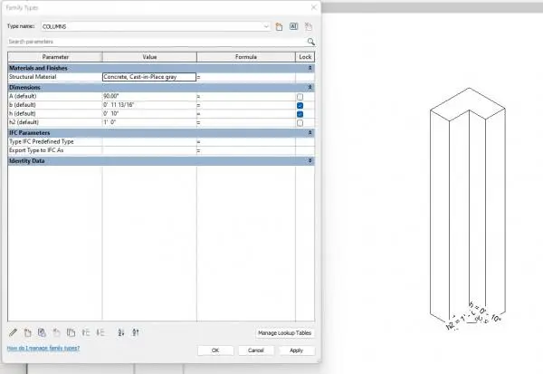 Adjustable L shaped angled Column — preview 1, by Taha IJ (RevitCity, CC0)