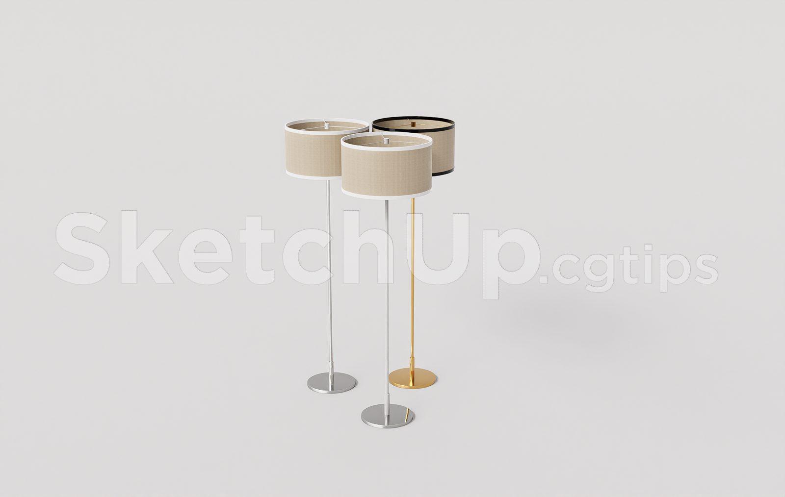 Floor Lamp Model for SketchUp – Interior Design Ready