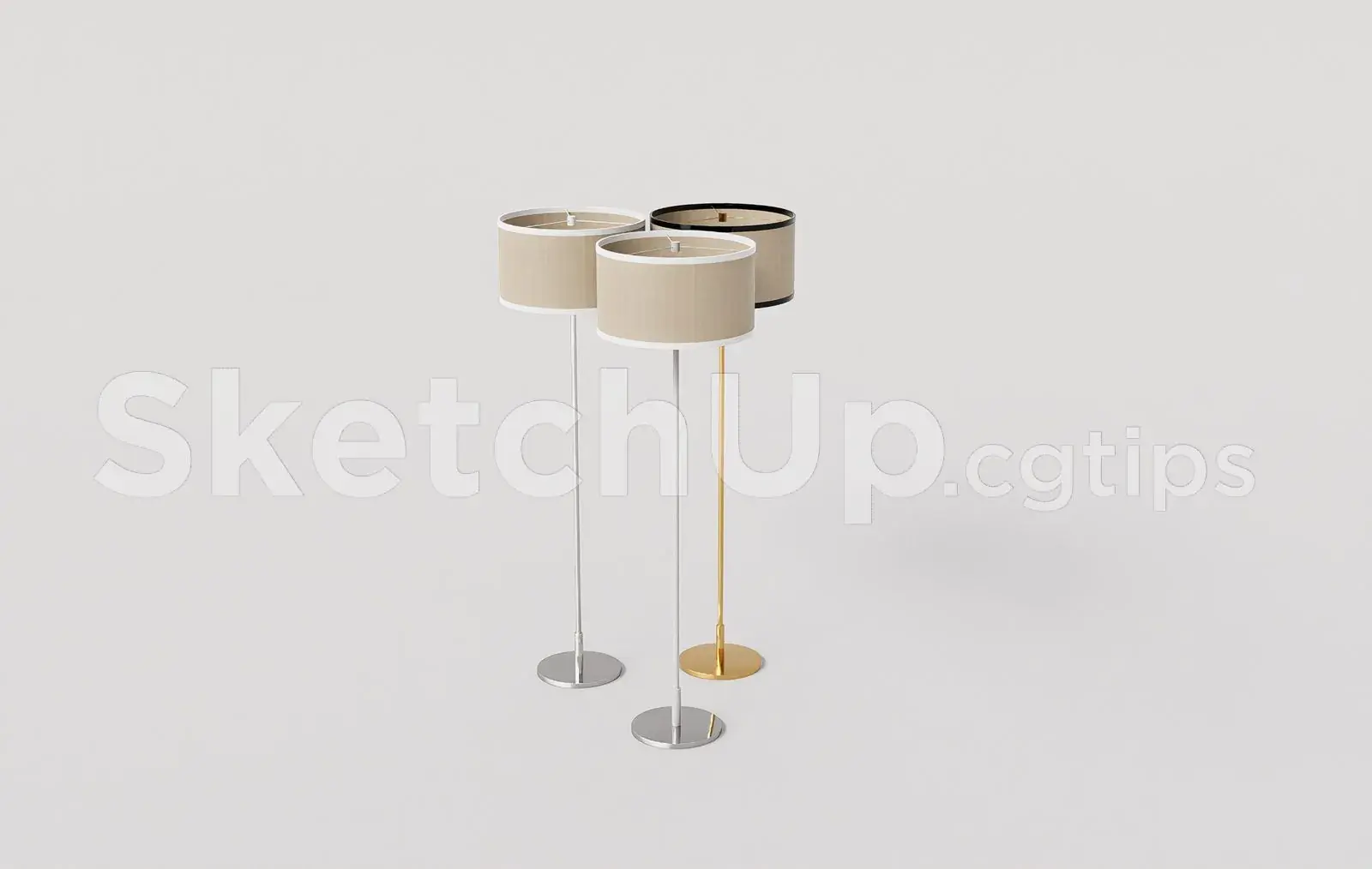 Floor Lamp Model for SketchUp – Interior Design Ready