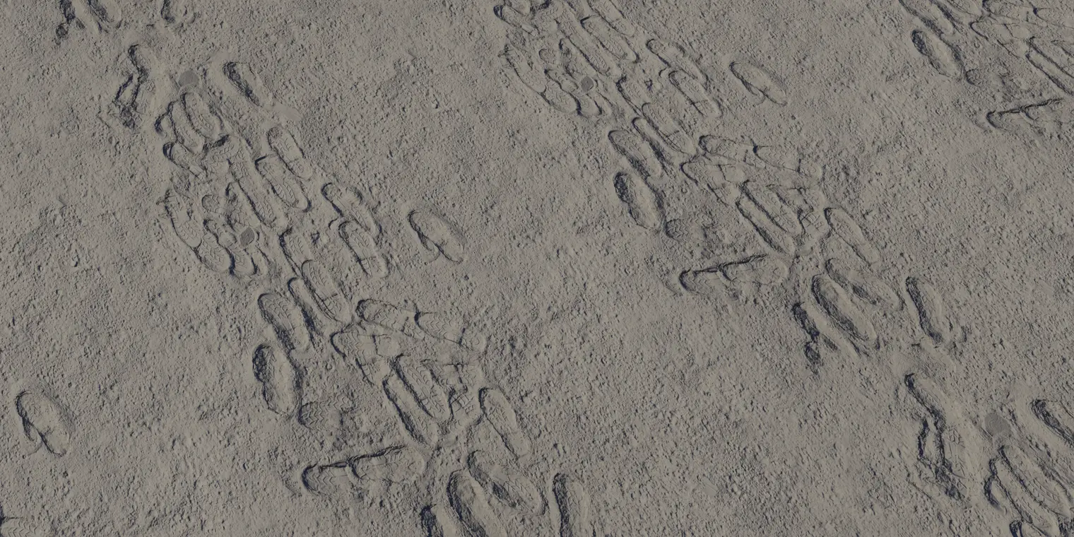 Moon Footprints 1 — preview 1, by Dario Barresi, Greg Zaal, Jenelle van Heerden, Rico Cilliers (Poly Haven, CC0)