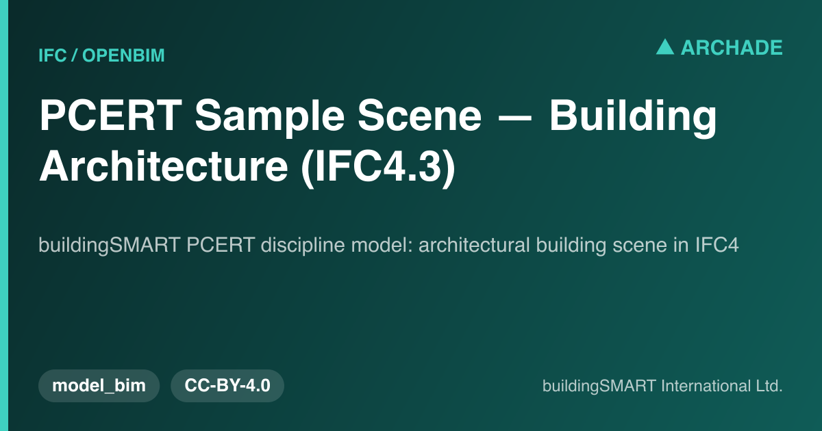 PCERT Sample Scene — Building Architecture (IFC4.3)