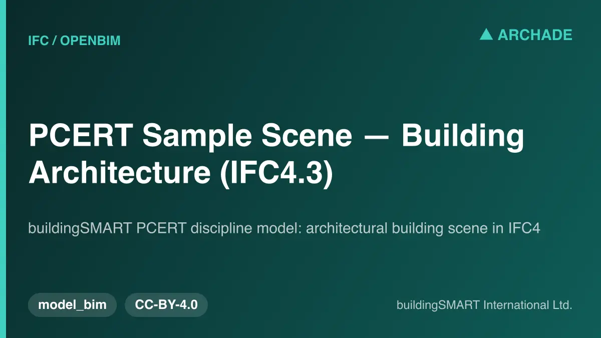 PCERT Sample Scene — Building Architecture (IFC4.3)