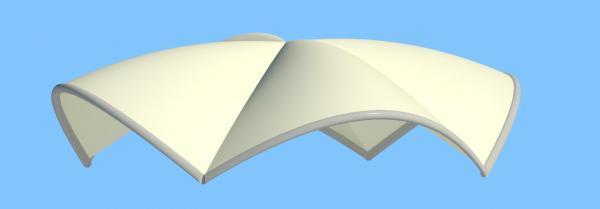 Estructura y Lona Cuadrada para Cubierta Textil Parametrica