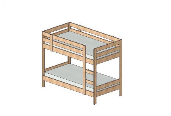 Bunk bed with mattress