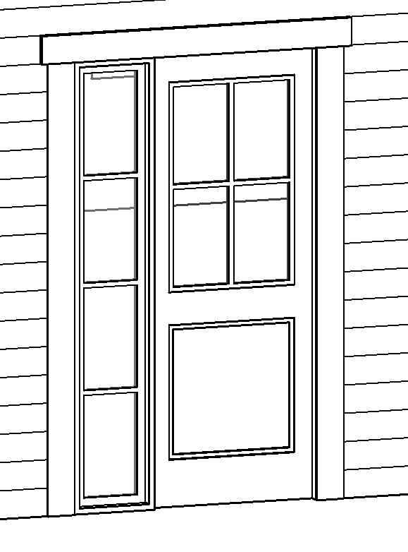 Door With Sidelight and Adjustable Swing