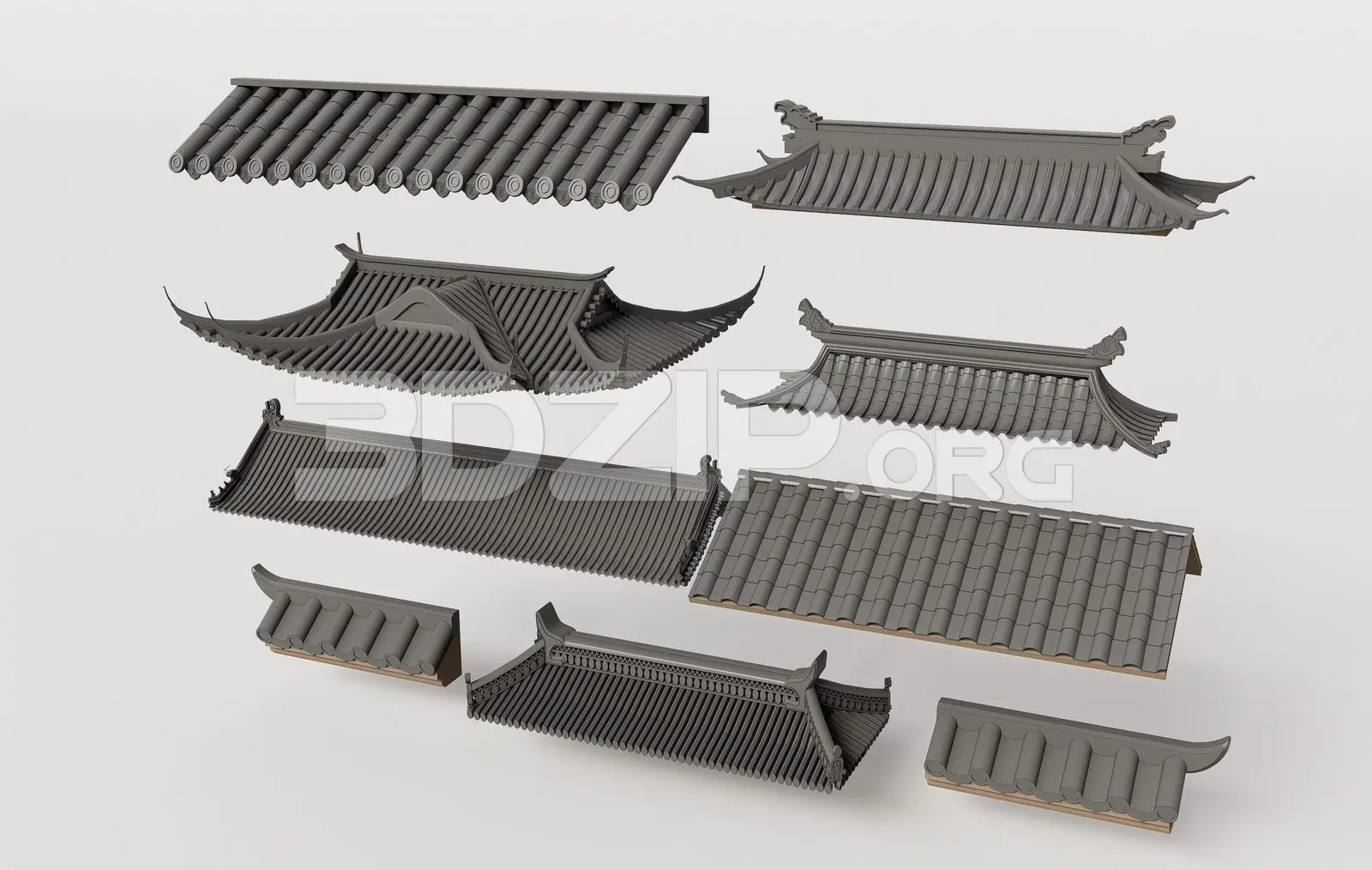 Traditional Asian Roof — preview 1 (3dzip)