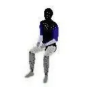 Man Sitting With Hands Between Legs