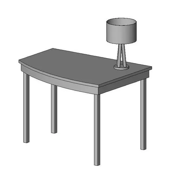 Desk with lamp