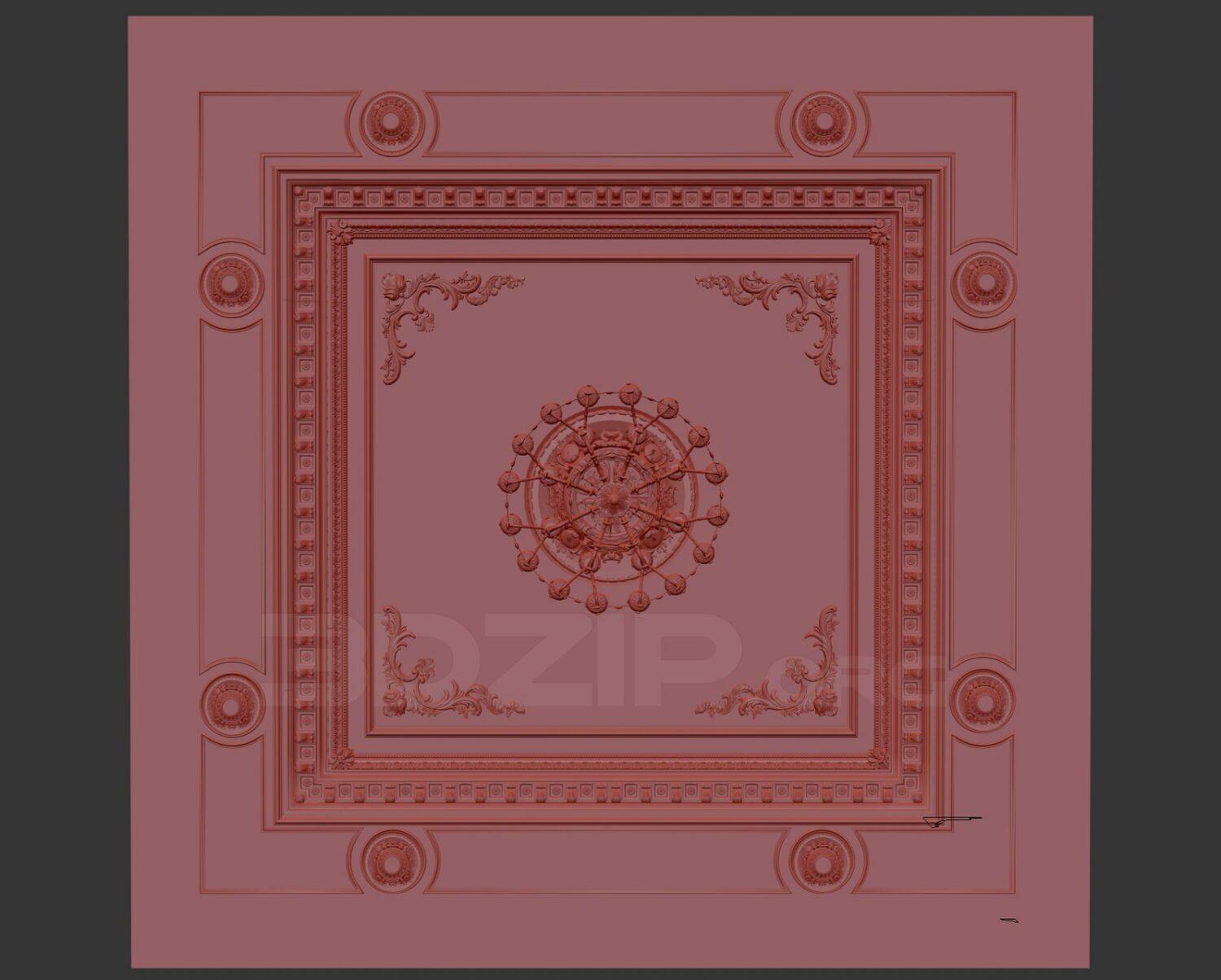 Neoclassical plaster ceiling Model 192