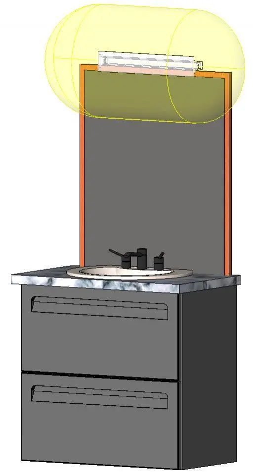 Lavatory Sink and Base Cabinet with mirror