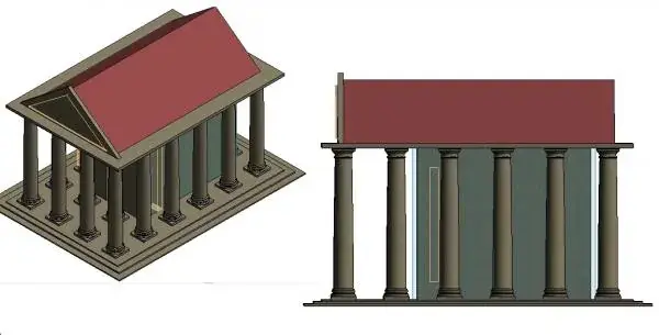 Doric Temple with 4x6 column grid