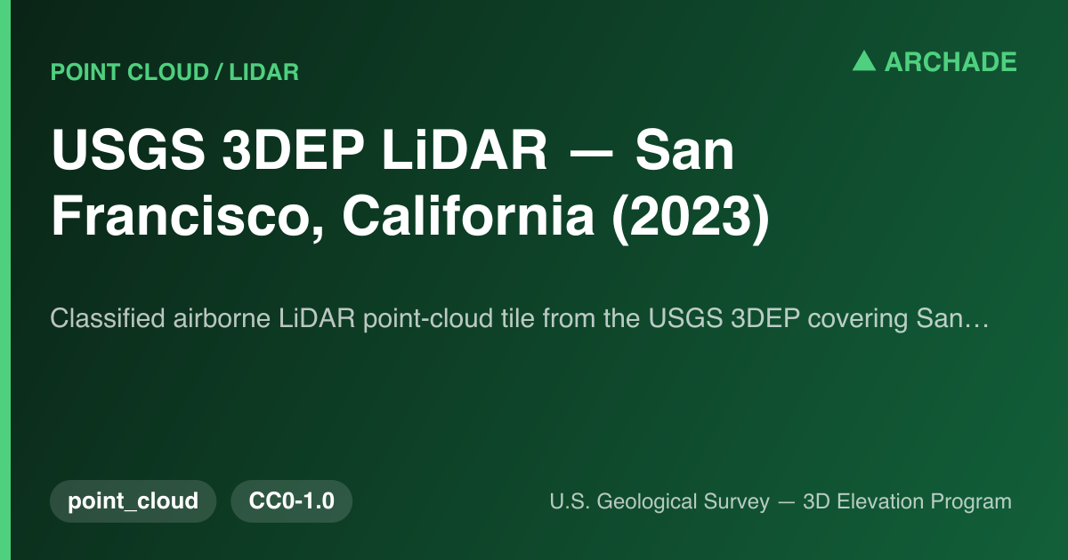 USGS 3DEP LiDAR — San Francisco, California (2023) — preview 1