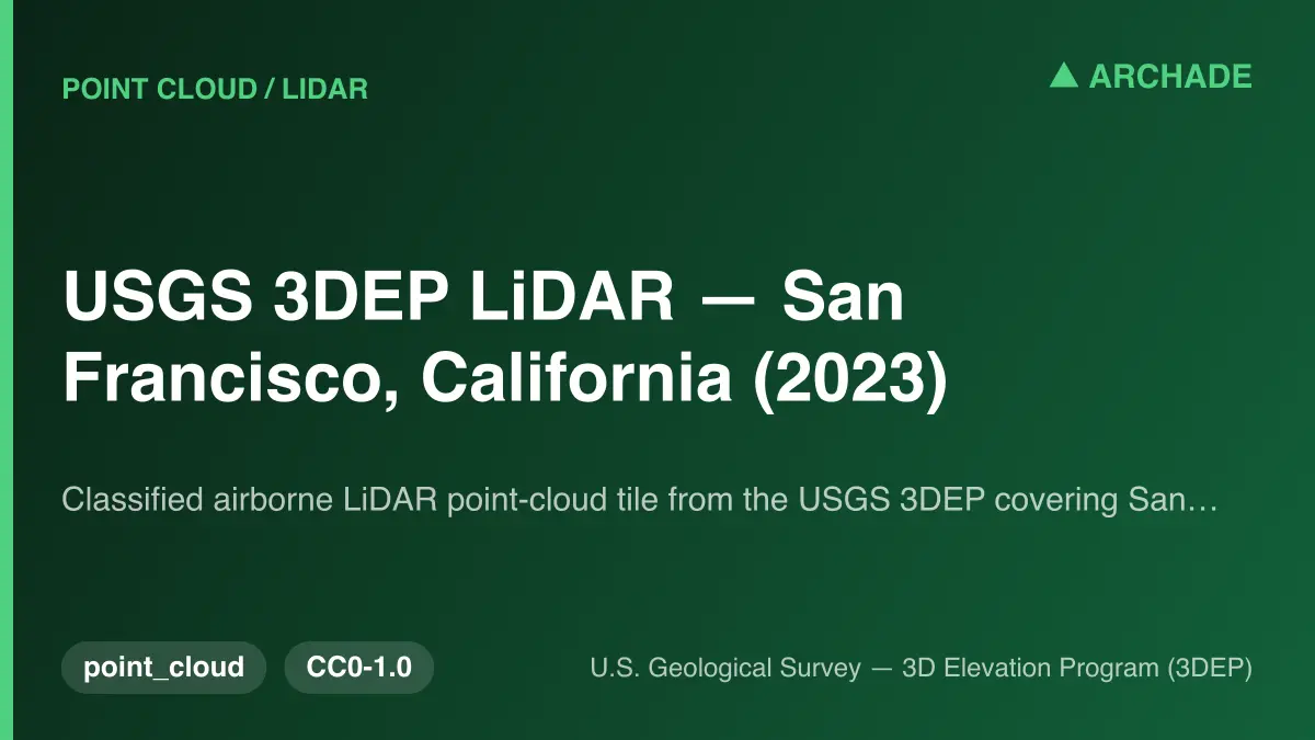 USGS 3DEP LiDAR — San Francisco, California (2023)