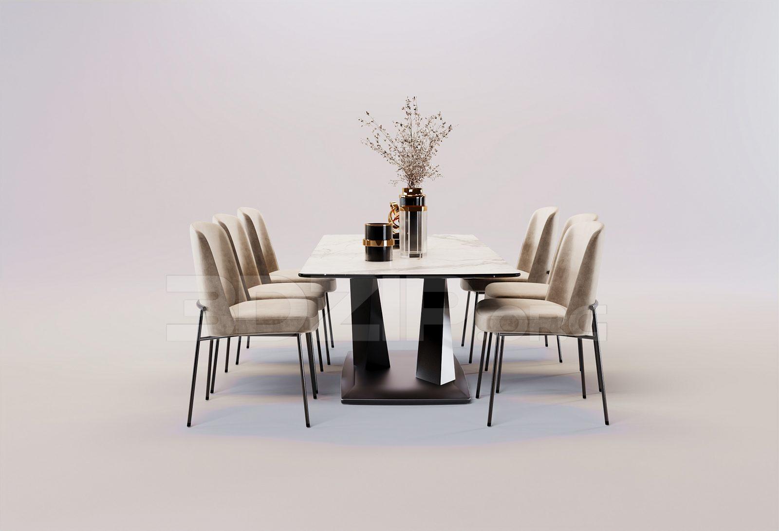 Dining Table And Chair — preview 1 (3dzip)
