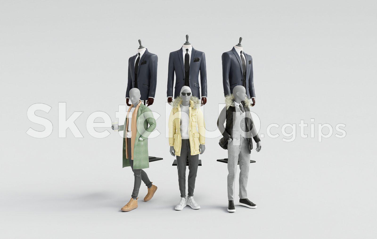 Modern Men Clothing Mannequin Set