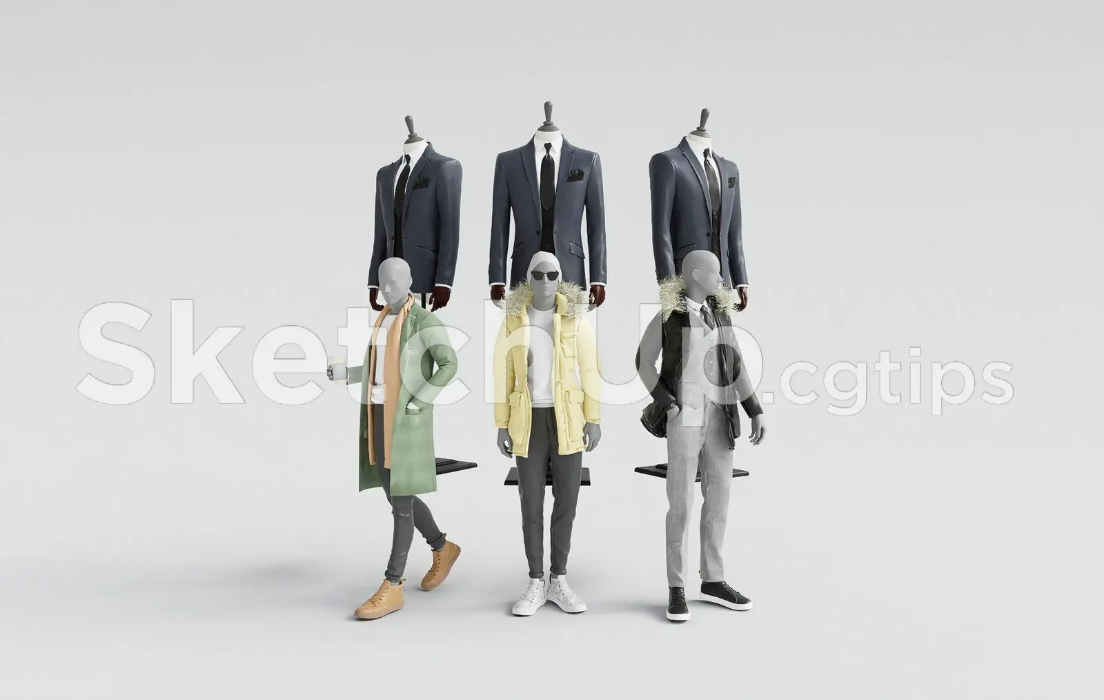 Modern Men Clothing Mannequin Set — preview 1 (cgtips)