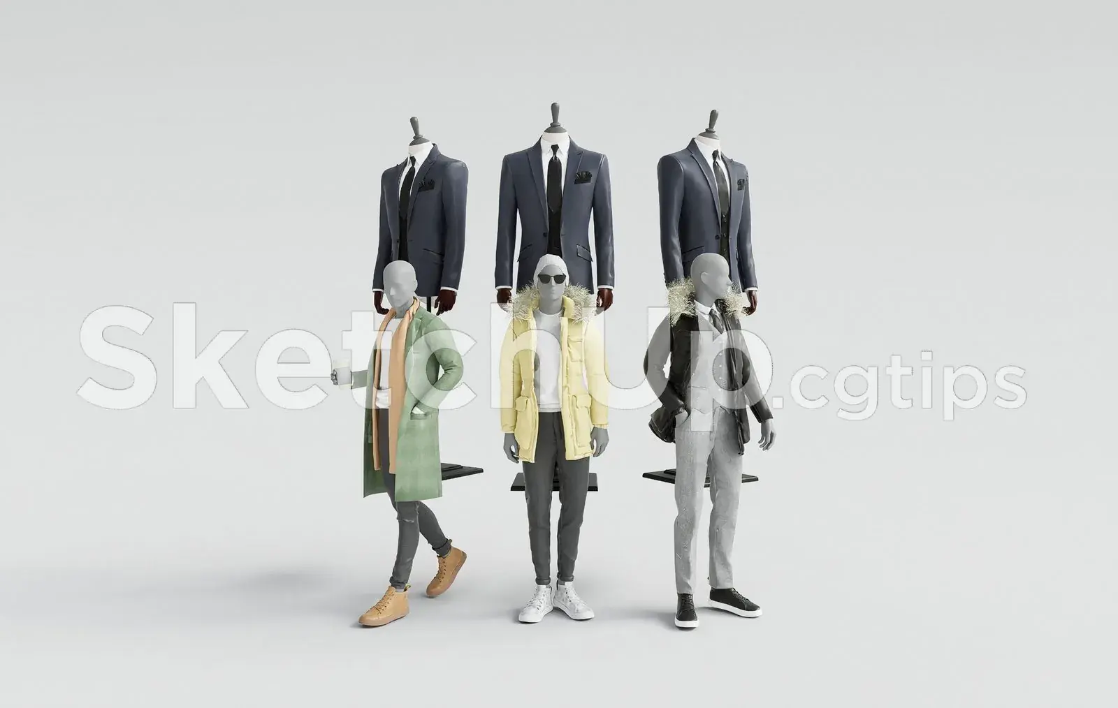 Modern Men Clothing Mannequin Set