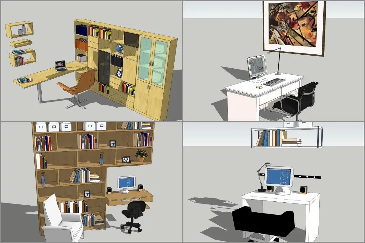 Combo Study Modern Desk