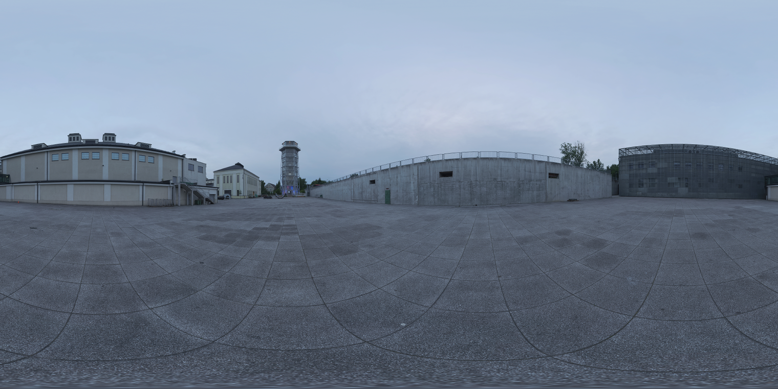 Overcast Industrial Courtyard