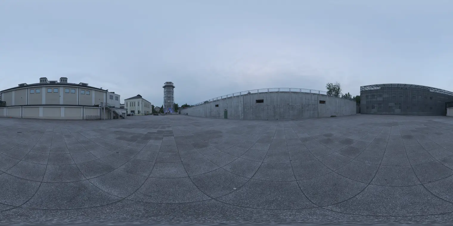 Overcast Industrial Courtyard