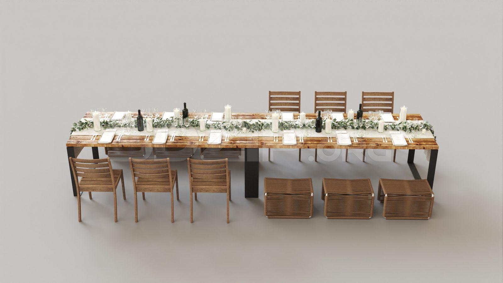 Dining Table And Chair — preview 1 (3dzip)