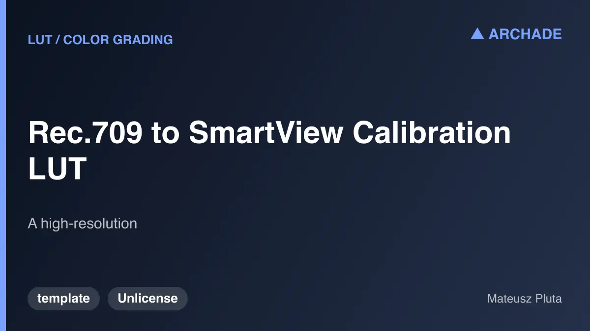 Rec.709 to SmartView Calibration LUT