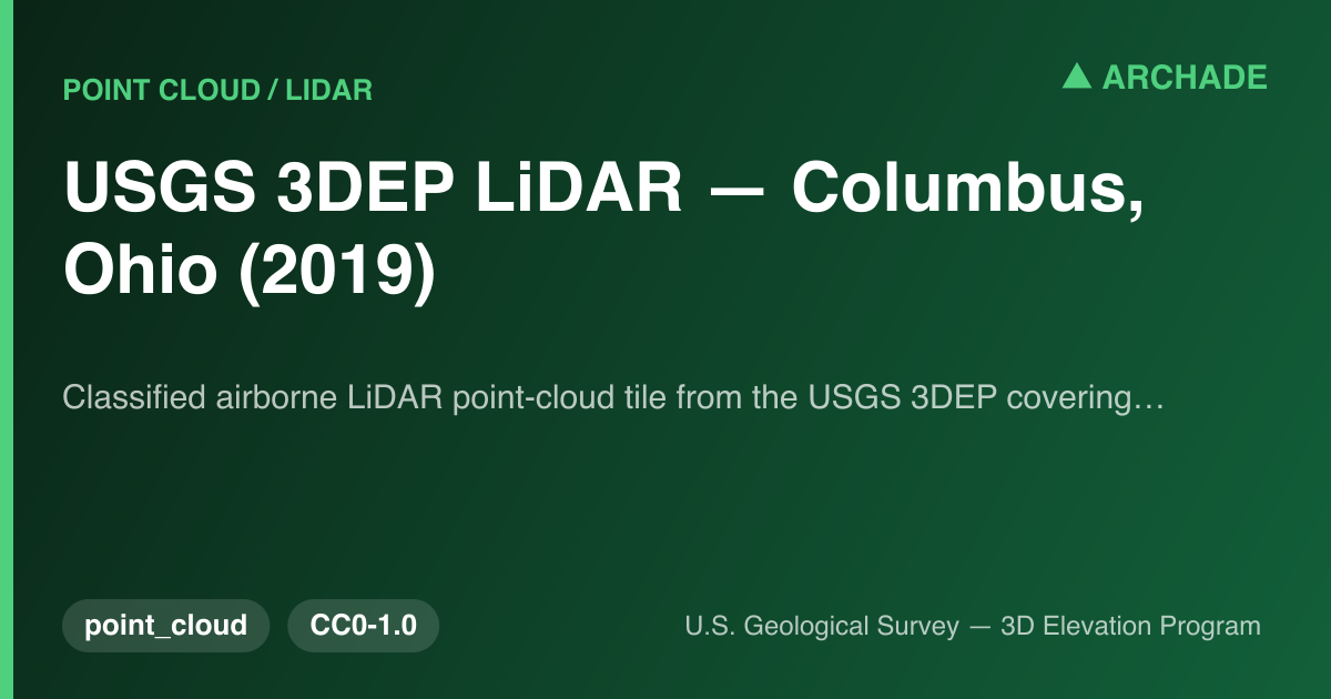 USGS 3DEP LiDAR — Columbus, Ohio (2019)