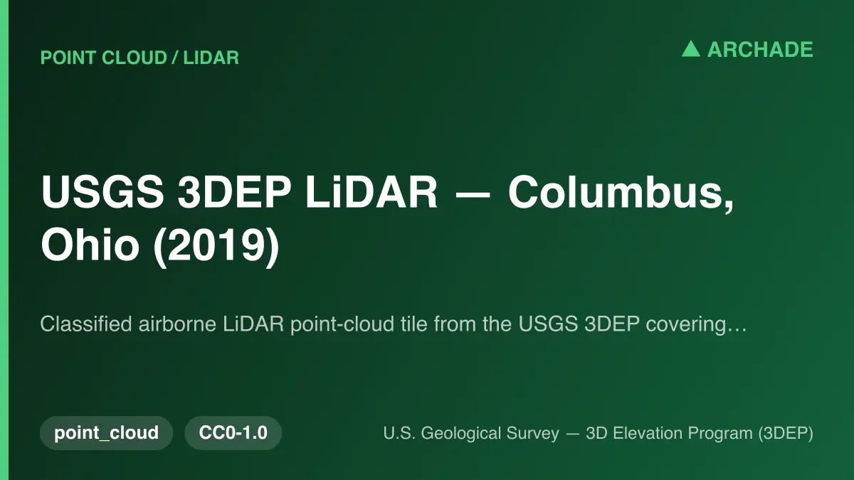 USGS 3DEP LiDAR — Columbus, Ohio (2019)