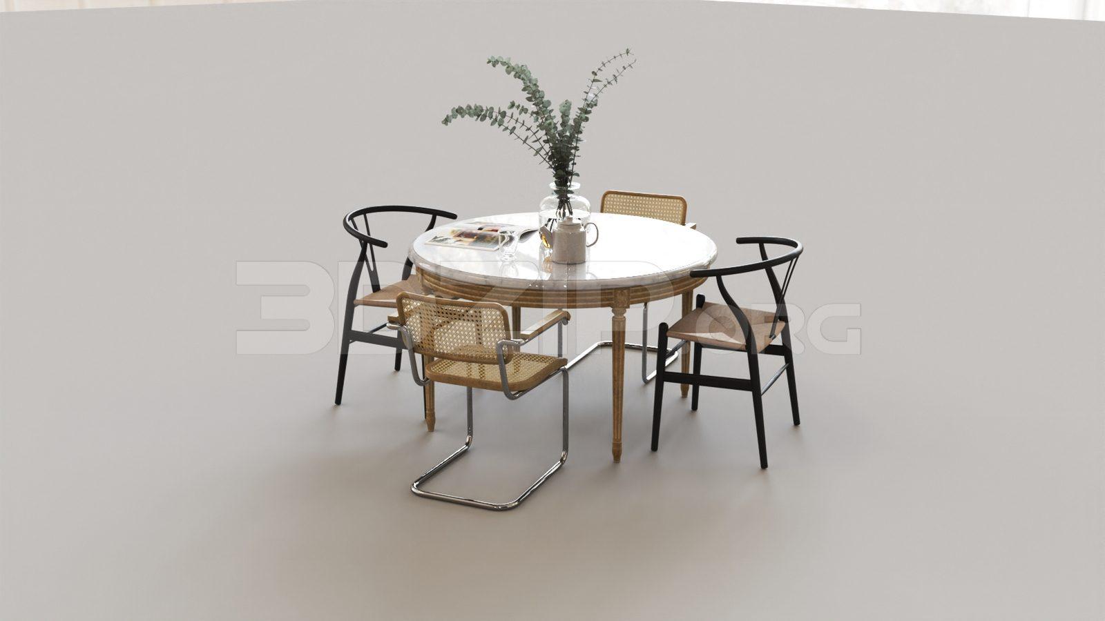 Dining Table And Chair — preview 1 (3dzip)