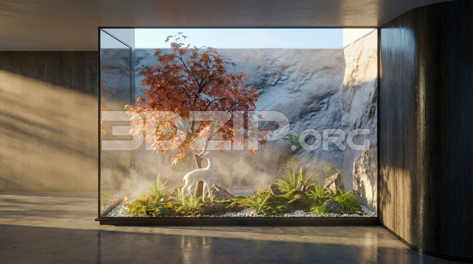 Japanese Zen Indoor Courtyard