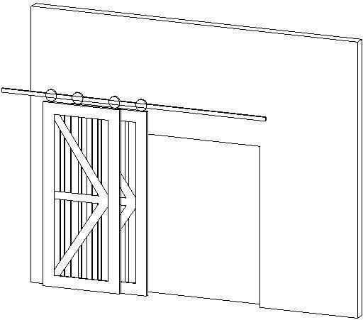 Barn Door 72 wide x 80 tall dbl wood door one side