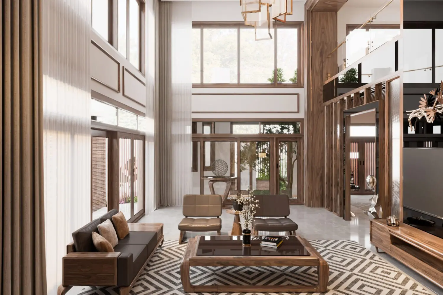 Living Room -Kitchen Interior — preview 1, by Phung Manh Ha (3dzip)