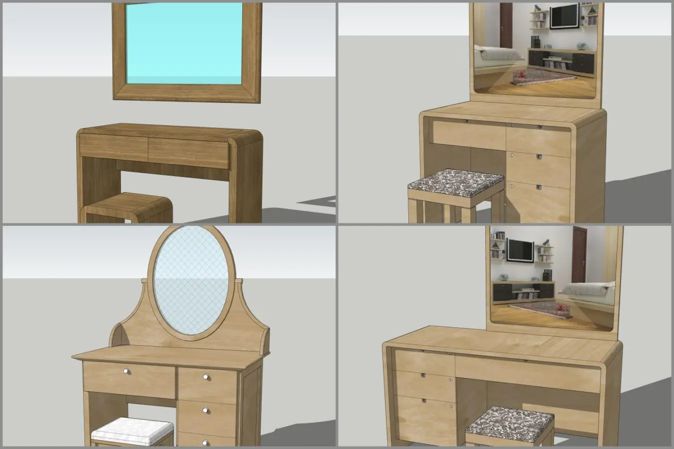 Combo Makeup Desk