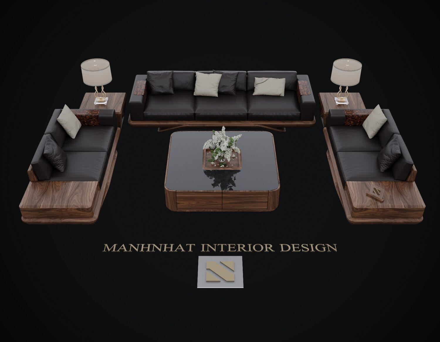 Sofa gỗ Óc Chó