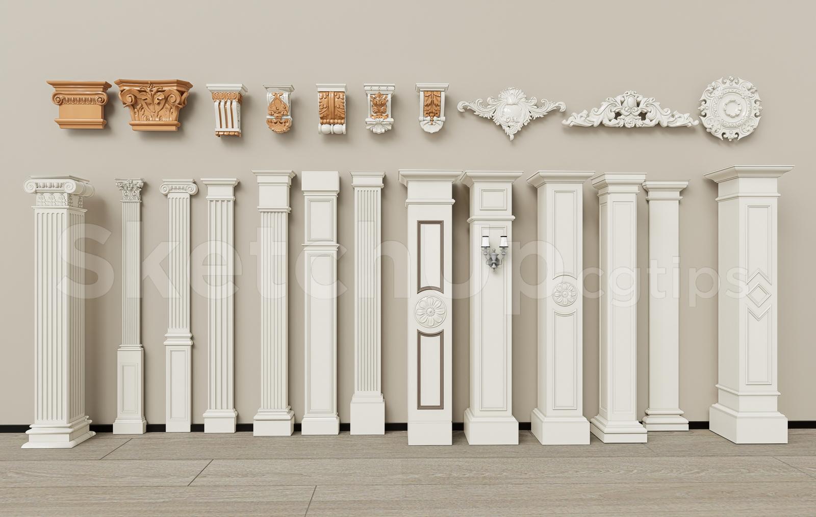 Decorative Interior Columns Set